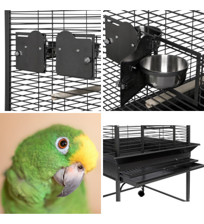 STRONG Papegaaienkooi Coco - Antraciet - 66 x 56 x 160 cm