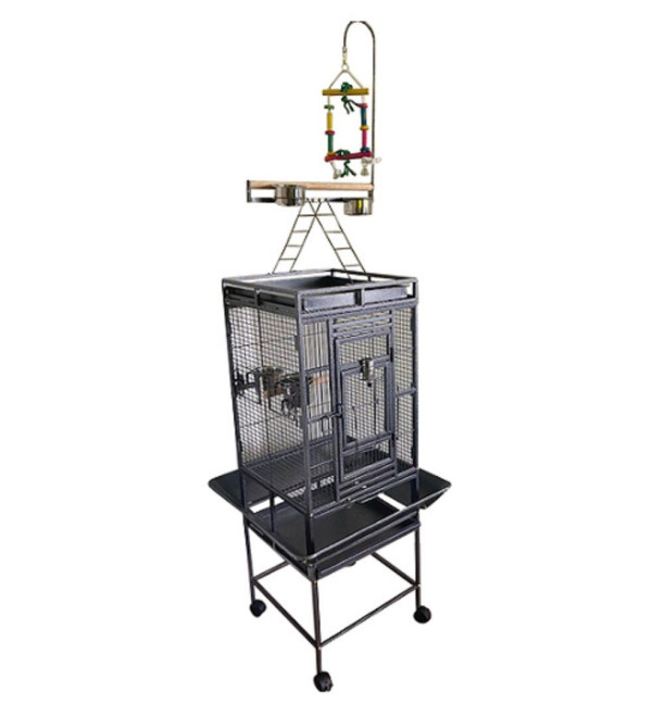 Topmast Papegaaienkooi Paco Antraciet 46 x 46 x 155 cm