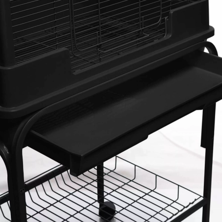 Vogelkooi Ceasar M Zwart met Standaard
