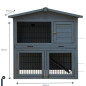 Topmast Konijnenhok hout 101 X 55 X 100 CM grey washed