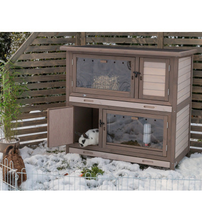 Konijnen verblijf met Isolatie Grijs