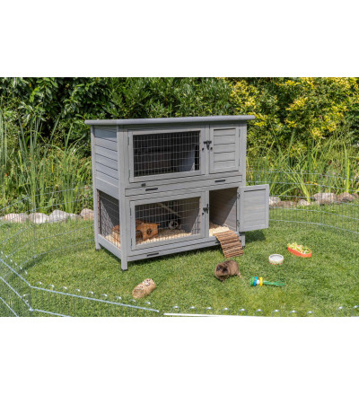 Konijnen verblijf grijs