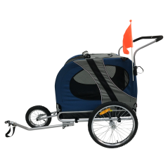 Topmast Easy Flow Hondenfietskar - Met Jogger Functie - Opvouwbaar - Blauw - Large