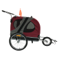 Topmast Easy Flow Hondenfietskar - Met Jogger Functie - Opvouwbaar - Rood - Large