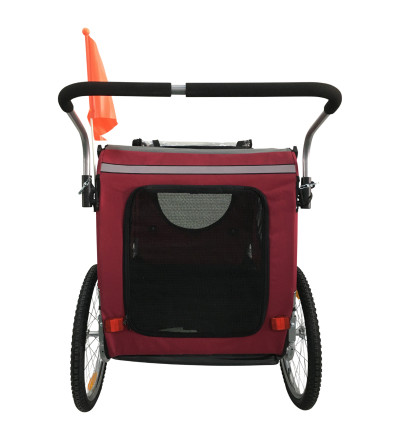 Topmast Easy Flow Hondenfietskar - Met Jogger Functie - Opvouwbaar - Rood - Large