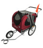 Topmast Easy Flow Hondenfietskar - Met Jogger Functie - Opvouwbaar - Rood - Large