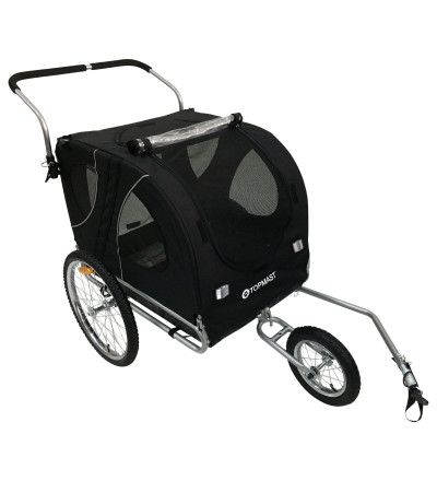 Topmast Easy Flow Hondenfietskar - Met Jogger Functie - Opvouwbaar - Zwart - Large