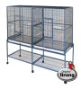 STRONG Birdcage Alana, with divider, silvertone grey