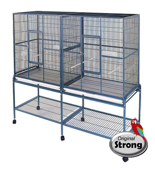 STRONG Birdcage Alana, with divider, silvertone grey