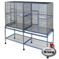 STRONG Birdcage Alana, with divider, silvertone grey STRONG Birdcage Alana, with divider, silvertone grey