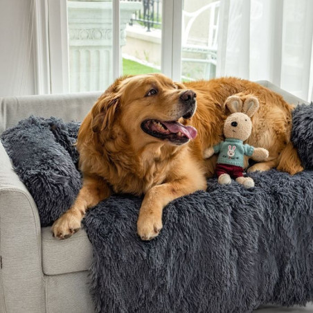 Topmast Hondenmat Comfy - Fluffy Pluche Hondenmand - Maat M - 90 x 80 cm