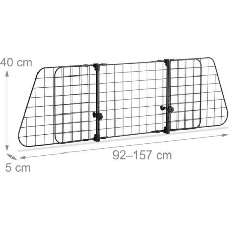Topmast Hondenrek auto - achterbank - universeel - verstelbaar - 106 - 145 cm - bagagerek