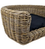 Topmast Palermo - Rieten Dierenmand met Kussen - Zwart - 68 x 57 x 33 cm