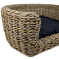 Topmast Palermo - Rieten Dierenmand met Kussen - Zwart - 68 x 57 x 33 cm