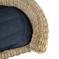 Topmast Palermo - Rieten Dierenmand met Kussen - Zwart - 68 x 57 x 33 cm