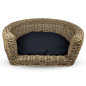 Topmast Palermo - Rieten Dierenmand met Kussen - Zwart - 68 x 57 x 33 cm