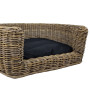 Palermo KUBU Rieten Hondenmand Rond 87 x 80 x 33 cm + Zwart kussen