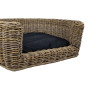 Palermo KUBU Rieten Hondenmand Rond 87 x 80 x 33 cm + Zwart kussen