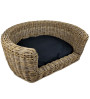 Palermo KUBU Rieten Hondenmand Rond 87 x 80 x 33 cm + Zwart kussen