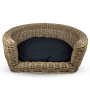 Palermo KUBU Rieten Hondenmand Rond 87 x 80 x 33 cm + Zwart kussen