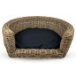 Palermo KUBU Rieten Hondenmand Rond 87 x 80 x 33 cm + Zwart kussen