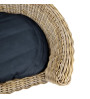 Palermo KUBU Rieten Hondenmand Rond 87 x 80 x 33 cm + Zwart kussen