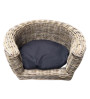 Palermo KUBU Rieten Hondenmand Rond 87 x 80 x 33 cm + Zwart kussen