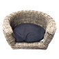Palermo KUBU Rieten Hondenmand Rond 87 x 80 x 33 cm + Zwart kussen