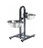 Topmast Verstelbare Voederstandaard + 2 Rvs Bakken 21cm Antraciet - U shape