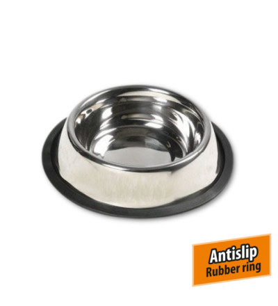 RVS Voerbak Anti Slip 17 cm Extra hoog. Voor Honden met Lange Oren.