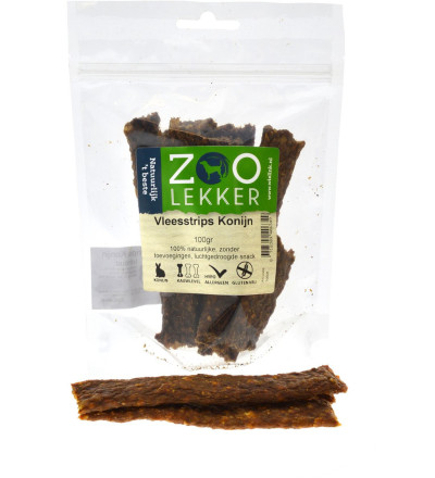 Zoo lekker Vlees strips Konijn 100gr