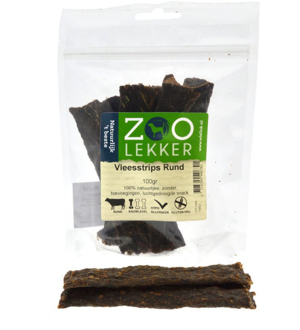 Zoo lekker Vlees strips Rund 100gr